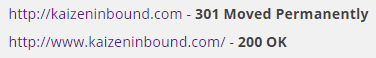 301 redirect from non www domain